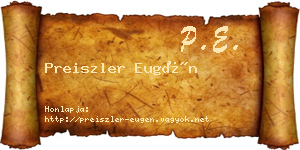 Preiszler Eugén névjegykártya